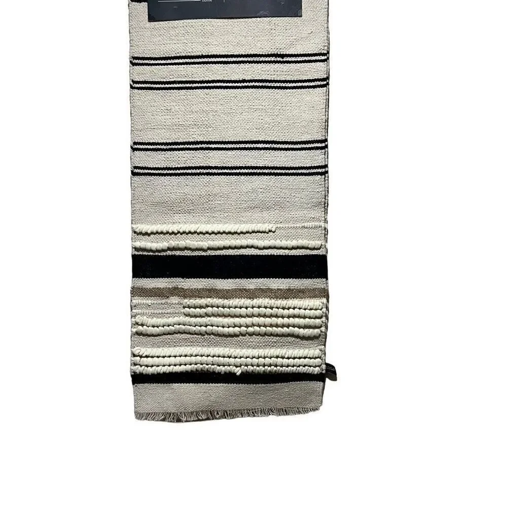 Max studio Table Runner Neutral Nautical striped home decor